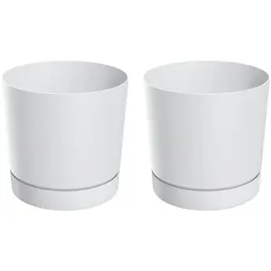 Цветочный горшок Prosperplast «TUBO P», (набор, 2 шт.), белый