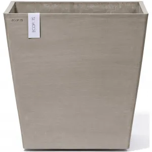 Цветочный горшок ECOPOTS «Роттердам на колесах 50 серо-коричневый», для внутреннего и наружного применения: морозостойкий, ударопрочный и светостойкий