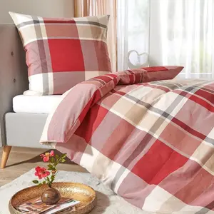 Постельное белье Dream Sleep Fine Flannel Lech Red 200x220 см + 2 x 80x80 см Traumschlaf