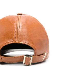 Chloé кожаная кепка с вышитым логотипом, коричневый