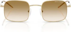 Солнцезащитные очки Armani Exchange AX AX2055S, серебристый с прозрачным градиентом, светло-голубой, 46 мм, Shiny Pale Gold/Gradient Brown