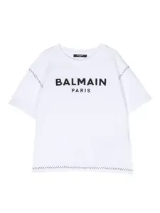 Футболка с вышитым логотипом Balmain Kids, белый