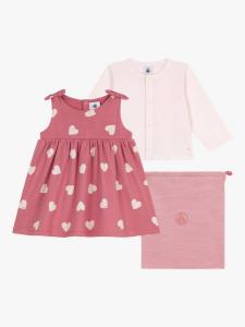 Комплект платье и кардиган Baby Heart Petit Bateau, Rosewood/Multico