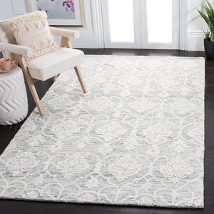 Ковер SAFAVIEH, 92 x 153 см, Metro Collection Dark Grey/Ivory MET996H ручной работы из премиальной шерсти для гостиной, спальни, прихожей
