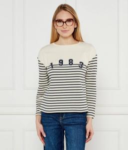 Свитер женский Weekend Maxmara вязаный в полоску, белый