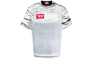 Футболка Ox Logo DIESEL, серо-белая