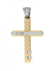 Adeliás Кулон унисекс - крест из нержавеющей стали серебристого цвета