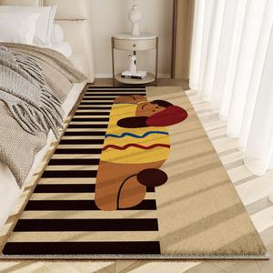 Budis Ковер 80х160 см из искусственного кашемира для спальни/гостиной, утепленный, с рисунком Piano Dog