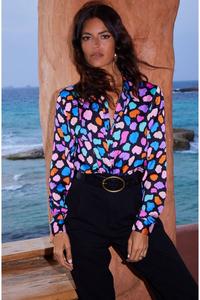 Атласная рубашка Невада Dancing Leopard, черный