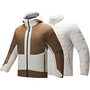 ANTA Мужская ветровка, Cyan Bird Gray/Sunning Brown