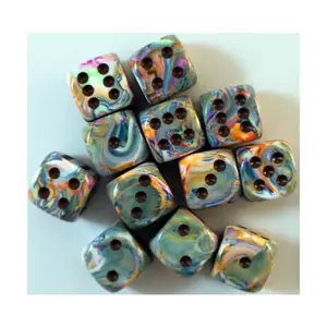 d6 16 мм Яркий с коричневым (12), Dice - Festive - d6 (Chessex)