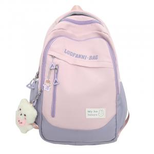 BALANG Нейлоновый рюкзак женский фиолетовый розовый красный синий, Purple Blush Bear+Pendants