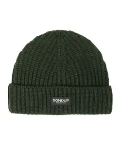 Зеленая ребристая шерстяная шапка Dondup, зеленый