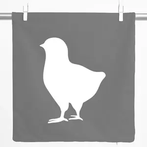 Декоративная наволочка Huuraa с силуэтом цыпленка, подарочная, 40x40 см, серо-стальной хлопковый декор в виде цыпленка Hellweg Druckerei