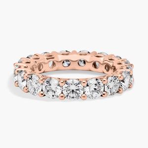 Кольцо-корзинка с низким куполом и выращенными в лаборатории бриллиантами из розового золота 14 карат (4 карата, двойной - FG / VS2-SI1) Blue Nile