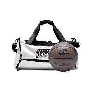 Spare No Pains Полиэстеровая баскетбольная сумка через плечо спортивная сумка большая унисекс белая, Style 1 (Including Basketball)