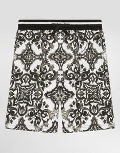 Флисовые бермуды с принтом "Майолика" Dolce&Gabbana, мультиколор