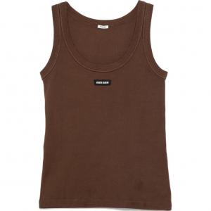 Топ-майка с логотипом и резинкой MIU MIU, Chocolate