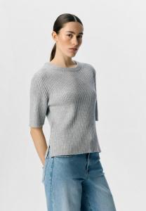 Футболка Object GERIPPTES, Light Grey Melange/Grey