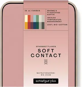 Простыня Schlafgut "Soft Contact", 100% органический хлопок 140-160х200 см, 1 шт., фиолетовый