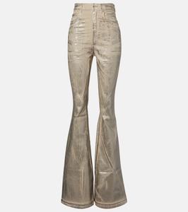 Джинсы Bootcut с высокой посадкой и покрытием Bolan Rick Owens, Palladium