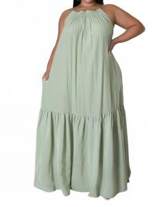 Плюс сайз макси платье в цвете шалфей 5Besties, Sage