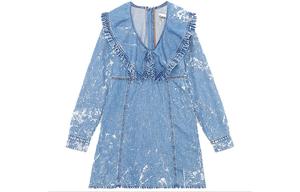 Женское платье с длинными рукавами GANNI, синий