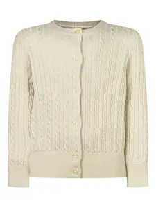 Кардиган вязаный косичками Polo Ralph Lauren Kids, нейтральный