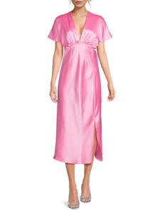 Атласное платье миди А-силуэта Renee C., цвет Barbie Pink