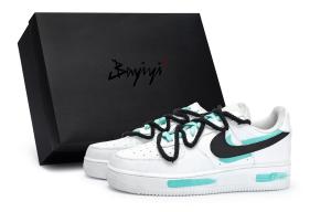 Кроссовки Air Force 1 для скейтбординга, унисекс, низкие, черный/Тиффани Nike