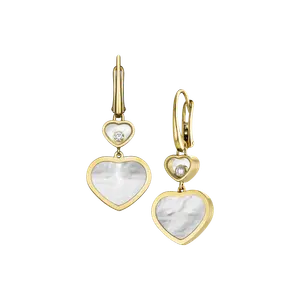 Серьги Chopard Happy Hearts - Серьги, желтое золото, бриллианты, перламутр