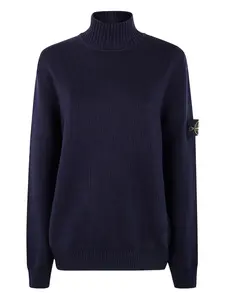 Свитер с высоким воротом и нашивкой-логотипом Stone Island