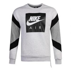 Толстовка Nike Air Crew Flc Round Neck Colorblock Pullover light grey, серый