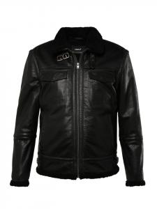 Кожаная куртка Men Plus, черный