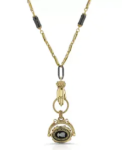 Ожерелье-Брошь с камеей 2028, yellow