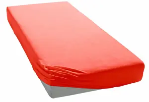 Простыня для моего дома "PHYSALIS", хлопок, матрасы высотой до 18 см, плоская простыня, натяжная простыня, простыня My home 180х200 см, 1 шт., цвет koralle