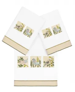 Набор из 3 полотенец Cotton Belinda с вышивкой Linum Home, белый