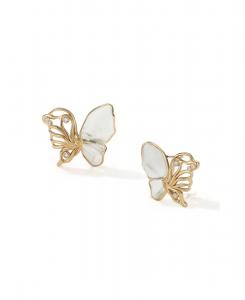 Серьги RC Butterfly Serenade RETRO CHIC, Gold & white