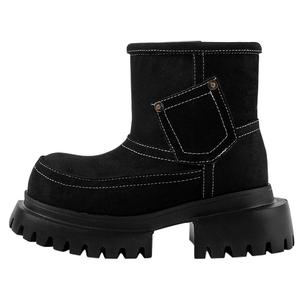 Wonderful couple Тёплые износостойкие амортизирующие утеплённые противоскользящие короткие зимние ботинки женские Black, цвет Black