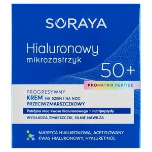 Прогрессивный крем для лица против морщин 50+ для дня и ночи, 50 мл Soraya Hialuronowy mikrozastrzyk