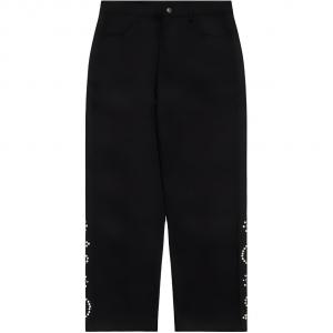 Clot Повседневные брюки серии «Жизнь - это игра», унисекс, черные, умеренно прямого кроя