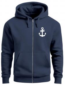 Neverless Толстовка с молнией 'Anker' в цвете Navy