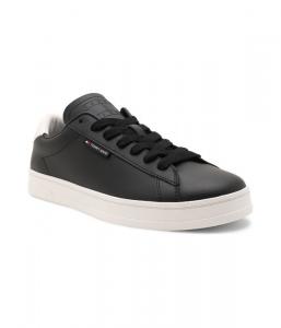 Кроссовки кожаные Tommy Jeans на белой подошве, черный