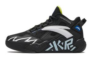 Cement Killer Амортизирующие и дышащие низкие детские баскетбольные кроссовки черно-белые Antakids