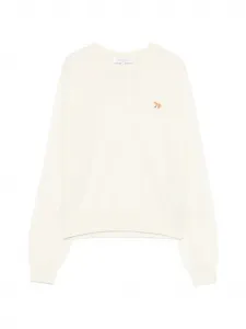 Свитер с вышивкой в виде лисы Maison Kitsuné, бежевый