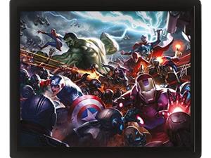 Pyramid International Marvel Avengers Poster в 3D (Avengers Assemble Heroes Assault Design) Лентикулярный 3D постер в коробчатой ​​рамке 25 см х 25 см, подарки Marvel для мальчиков и девочек Inna marka