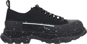 Кроссовки Alexander McQueen Tread Slick Lace Up 'Black White Paint Splatter', черный