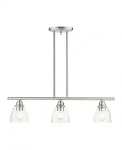 Линейная люстра Montgomery на 3 лампы Livex, silver-tone