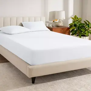 Простыня на резинке из перкаля Bare Home, white