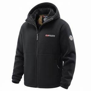 Пуховик Unisex с капюшоном и флисовой подкладкой VanCamel, черный[thickened and fleece-lined thermal]